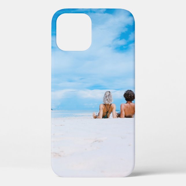 Two women lying on white sand facing beach under b Case-Mate iPhone case (Back)