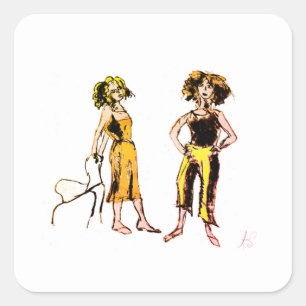  Two women  Square Sticker