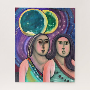 Two Women Under the Moon Jigsaw Puzzle