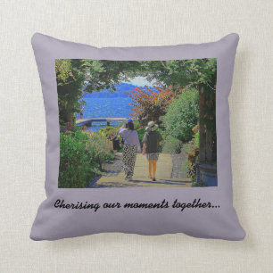 Two Women Walking - Cherishing Moments Together Th Throw Pillow