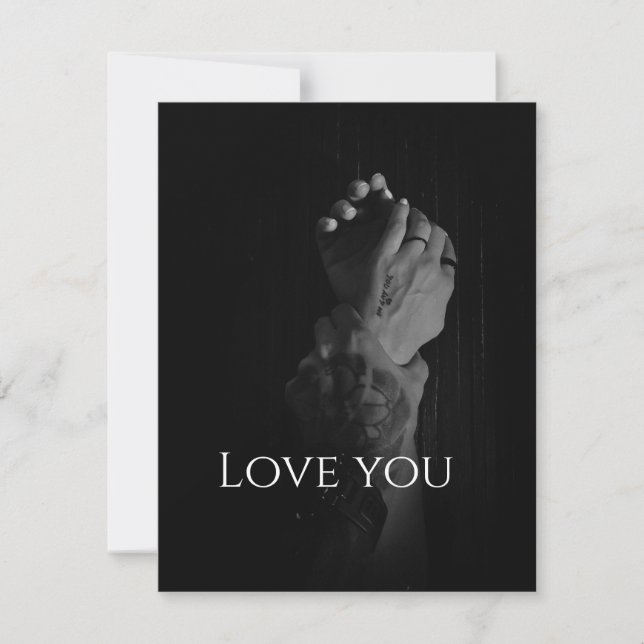 Two Women's Hands Held by a Man's Card (Front)