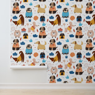 Two Word or Dog Name Cartoon Dog Themed Pet Wallpaper