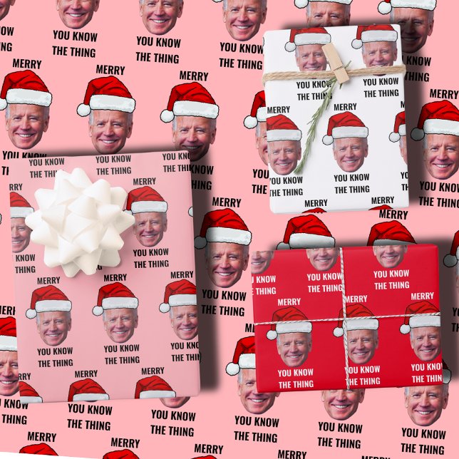 Two Words Merry 4th Of July Joe Biden Wrapping Paper Sheet (Creator Uploaded)
