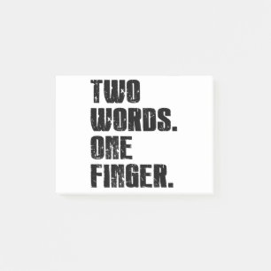 Two Words One Finger Post-it Notes