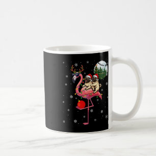 Two Xmas Pugs Riding Flamingo Reindeer Sungles 1  Coffee Mug