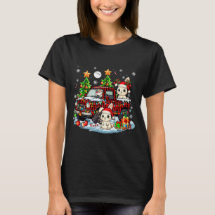Two Xmas Reindeer Santa Bunnies On Colorful Pickup T-Shirt