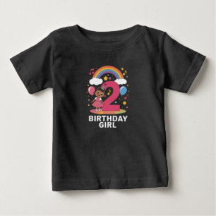 Two Year Old Birthday Girl Cute 2nd Birthday  Baby T-Shirt