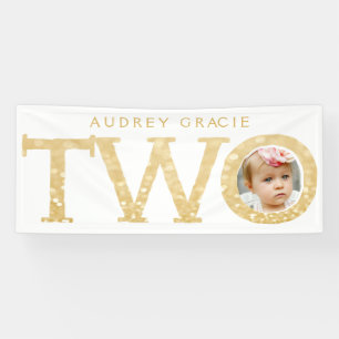 Two Year Old Photo 2nd Birthday Photo Party Banner