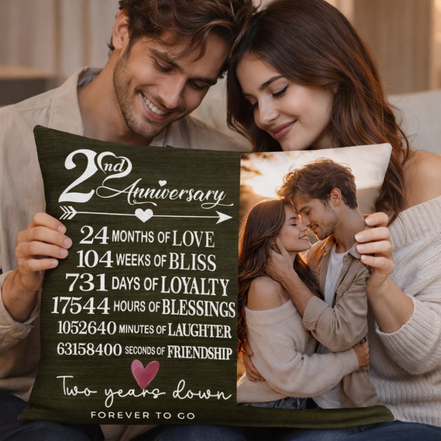 Two Years Down Forever to Go Romantic Gift Throw Pillow (Creator Uploaded)