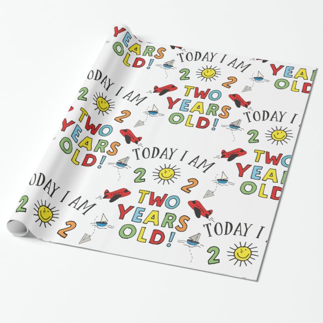 two years old boy wrapping paper (Unrolled)