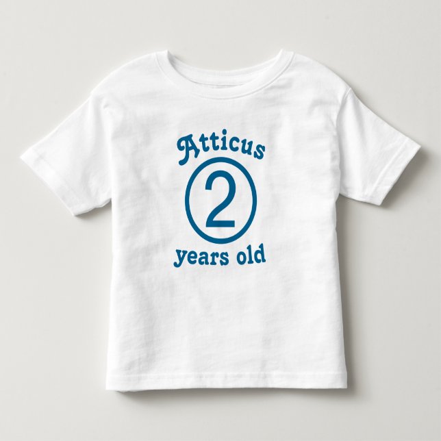 Two Years Old Personalized Blue Toddler T-shirt (Front)