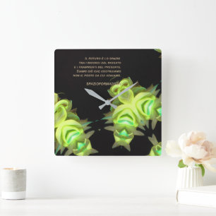 "Two yellow heart in black from gold" & Futuro Square Wall Clock