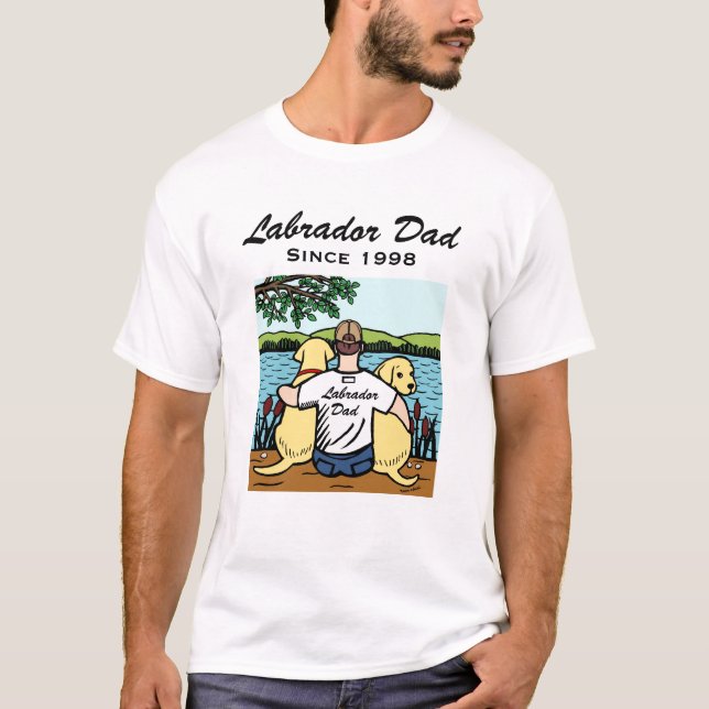 Two Yellow Labradors and Dad T-Shirt (Front)