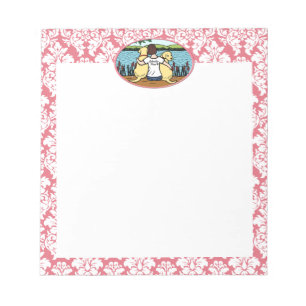 Two Yellow Labradors and Mom Notepad