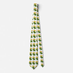 Two Yellow Lady Slipper Orchids Tie