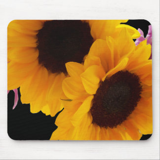 Two yellow sunflowers mouse pad