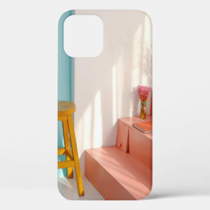 Two yellow wooden bar stools iPhone 12 case