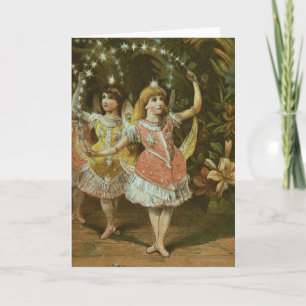 Two young girls perform ballet holiday card