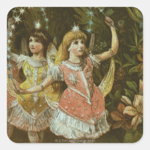 Two young girls perform ballet square sticker