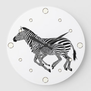 Two Zebra Wall Clock