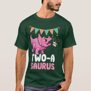 Twoa saurus Dinosaur Lover Cute Kiddo Triceratops T-Shirt