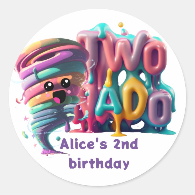 twonado T-Shirt Classic Round Sticker (Front)