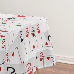Twos Poker Cards Layered, Tablecloth