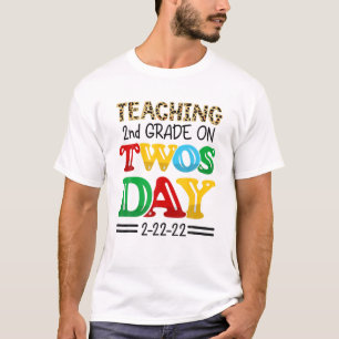 Twosday 2022 Teaching 2Nd Grade On Twosday Leopard T-Shirt