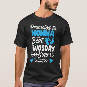 Twosday Promoted To Nonna Grandma New Baby Announc T-Shirt