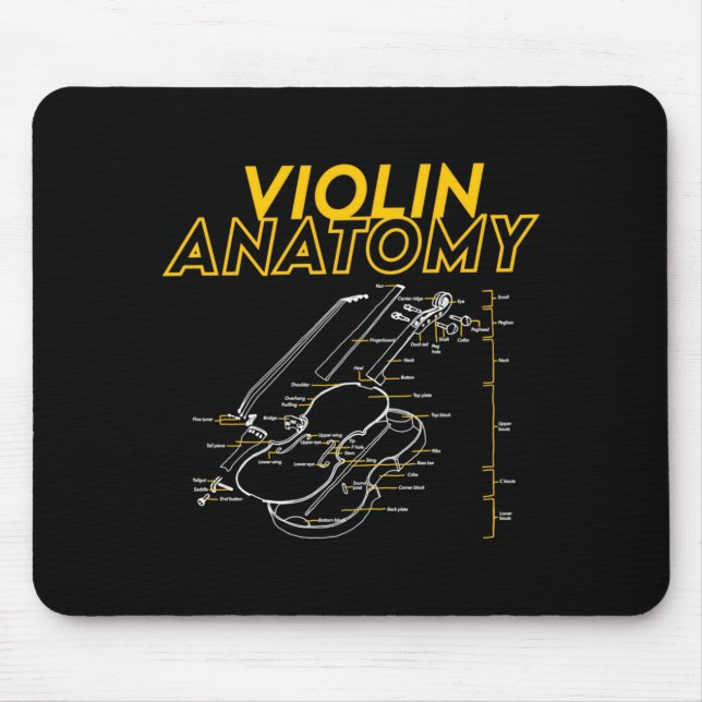 Twoset Violin Violin Anatomy Drawing Diagram Limit Mouse Pad (Front)