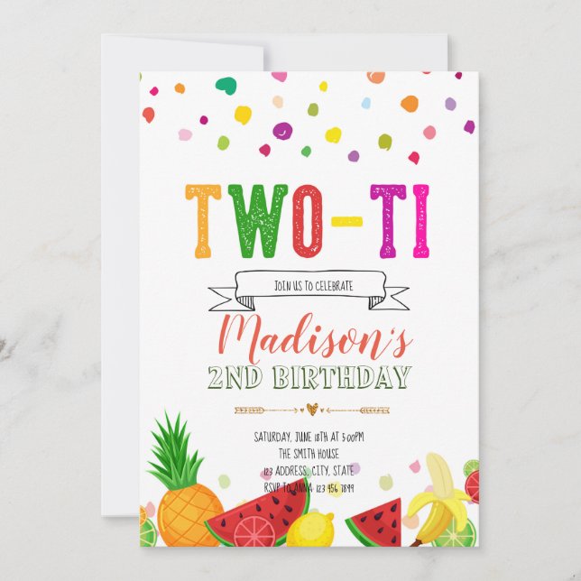 TwoTi Fruiti Deuxième invitation à l'anniversaire (Devant)