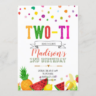 TwoTi Fruiti Second Birthday invitation