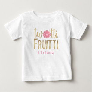 Twotti Fruitti Pink Lemon Second Birthday Baby T-Shirt