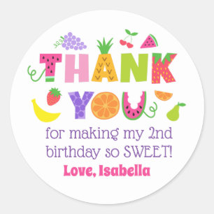 TWOtti Frutti 2e Anniversaire Stickers Merci