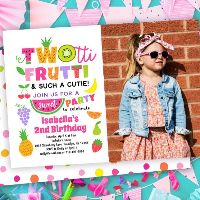 TWOtti Frutti 2e Invitation anniversaire avec phot (Créateur téléchargé)