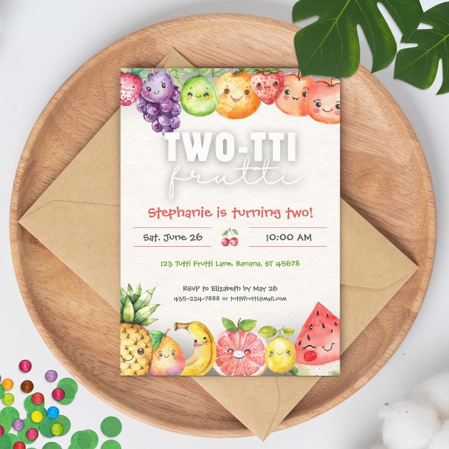 Twotti Frutti 2e Invitation d'anniversaire (Créateur téléchargé)