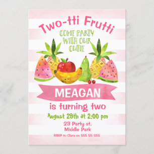 Twotti Frutti 2e Invitation d'anniversaire