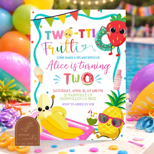 Twotti Frutti Pool Party Initaiton Invitation (Creator Uploaded)