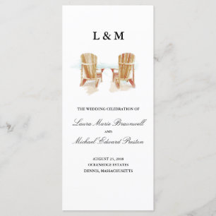 TwoWatercolor Adirondack Chairs   Ceremony Program