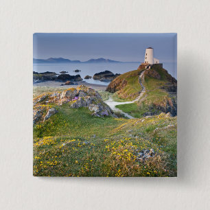 Twr Mawr Lighthouse On Llanddwyn Island 2 Inch Square Button