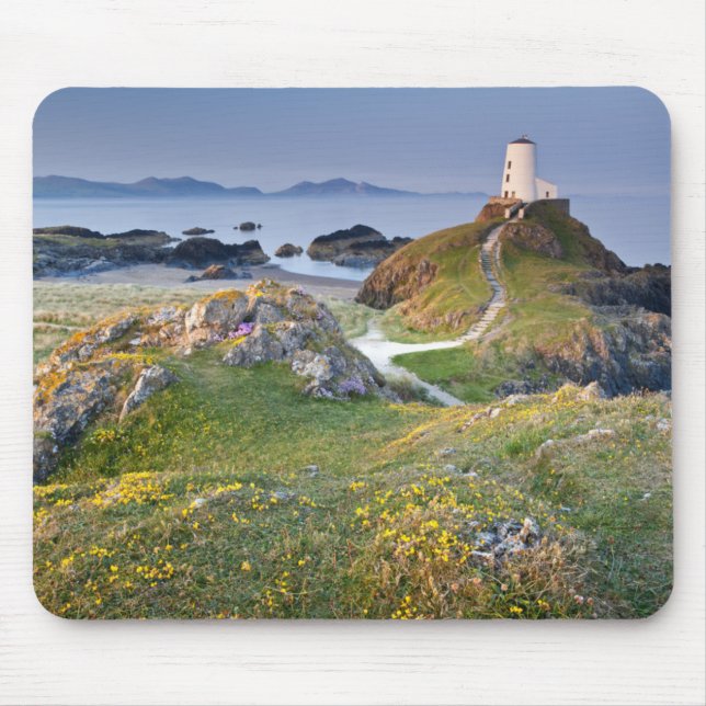 Twr Mawr Lighthouse On Llanddwyn Island Mouse Pad (Front)