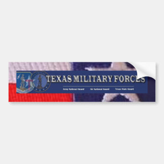 TX flag square, texas military forces Bumper Sticker