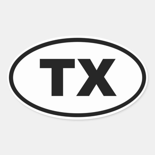 TX Texas Oval Sticker (Front)