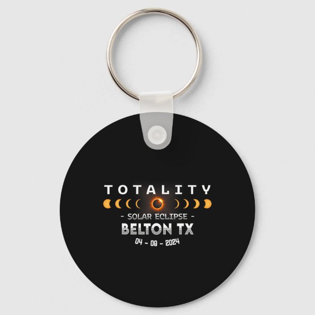 Tx Total Solar Eclipse 2024  Keychain (Front)