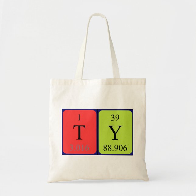 Ty periodic table name tote bag (Front)
