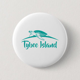 Tybee Green Turtle 2 Inch Round Button