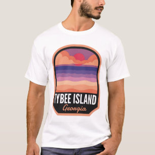 Tybee Island Beach GA Retro Sunset T-Shirt