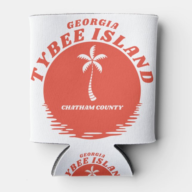 Tybee Island Chatham County Georgia Can Cooler (Front)