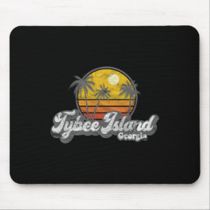 Tybee Island Ga Retro 70's Vintage Surfer Gift  Mouse Pad