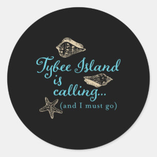 Tybee Island Georgia Is Calling Classic Round Sticker